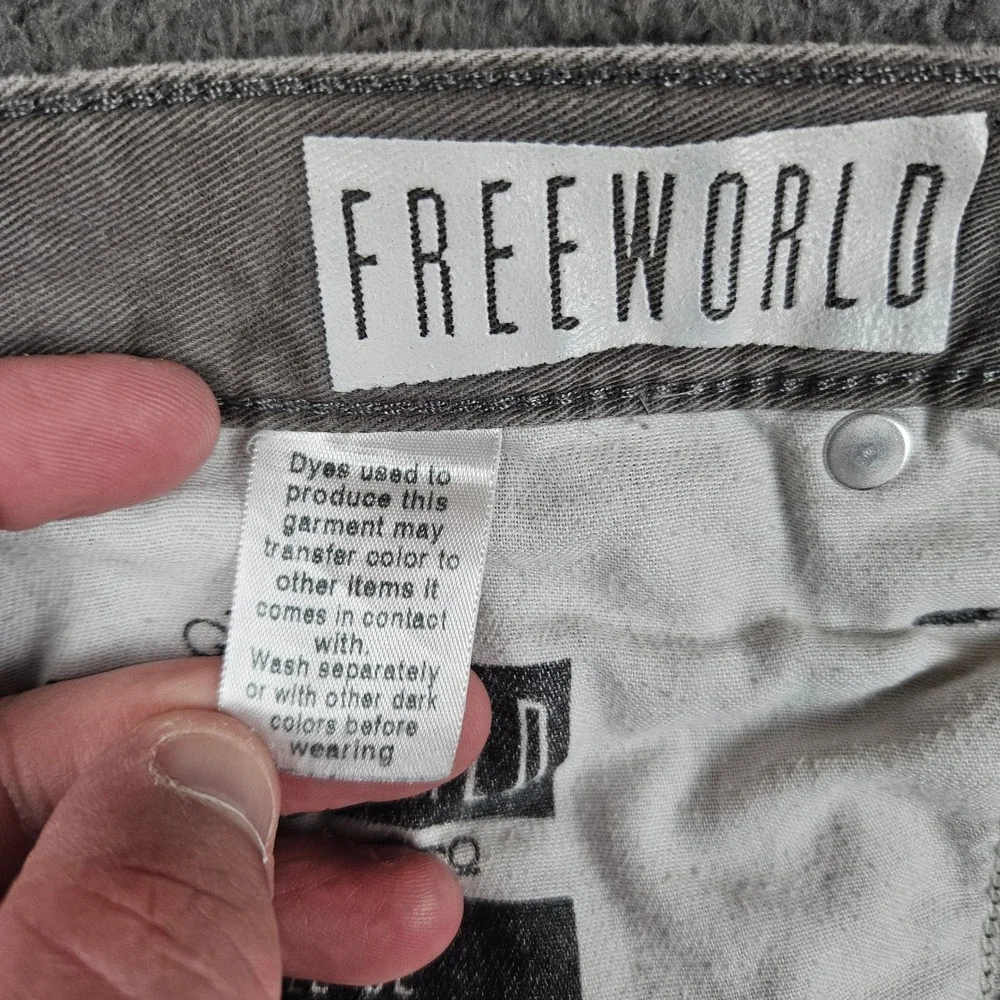 Free World Night Train Regular Fit Charcoal Gray Pants Mens Size 32 Cotton Twill